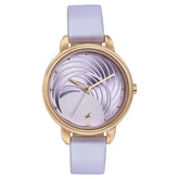 Fastrack Stunners Women's Watch Analog Purple Dial with Purple Leather Strap, 6282WL02